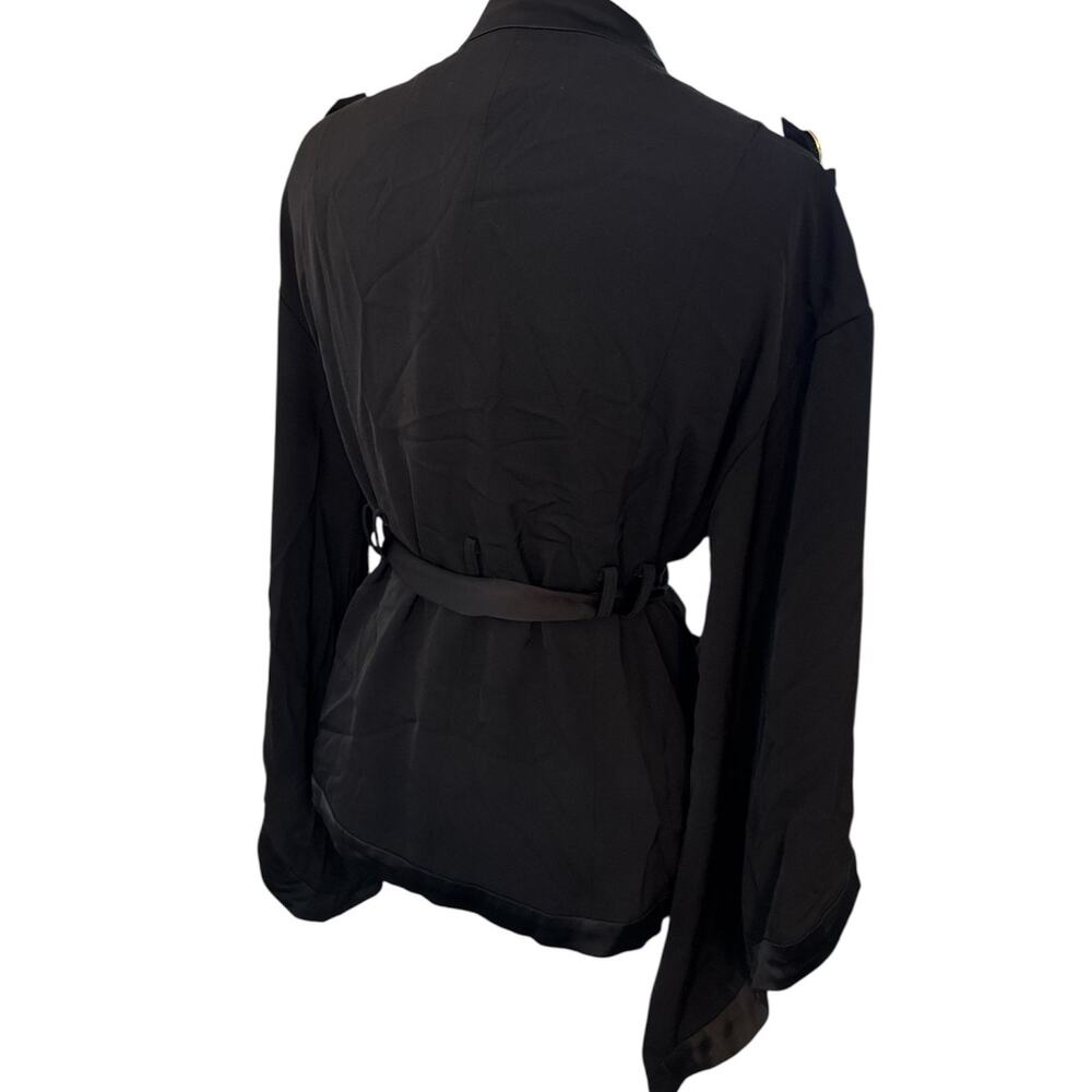 Vintage Balmain Paris Kimono Sleeve Belt Jacket Blazer Sz S/M - Picture 3 of 8